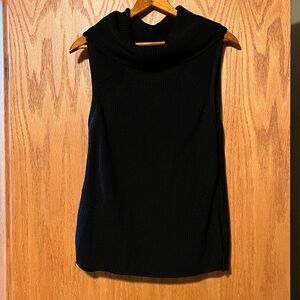 White House Black Market Textured Black Knit Top